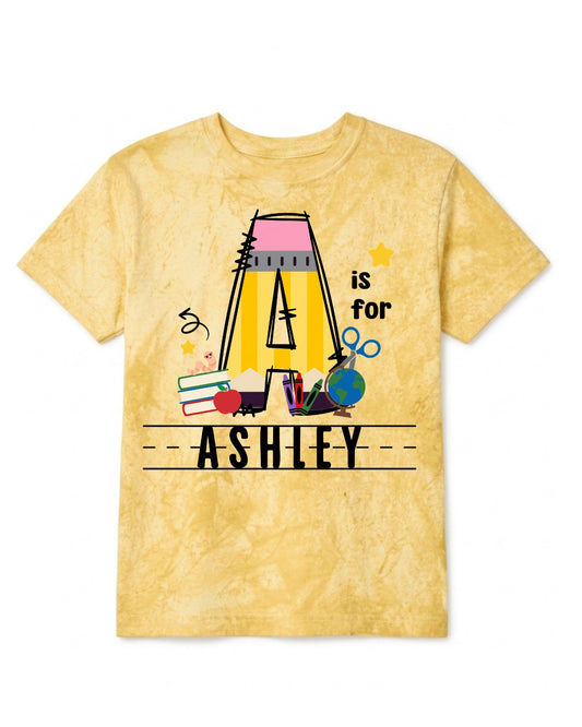 Kindergarden Alphabet Pencil Doodle T-Shirt