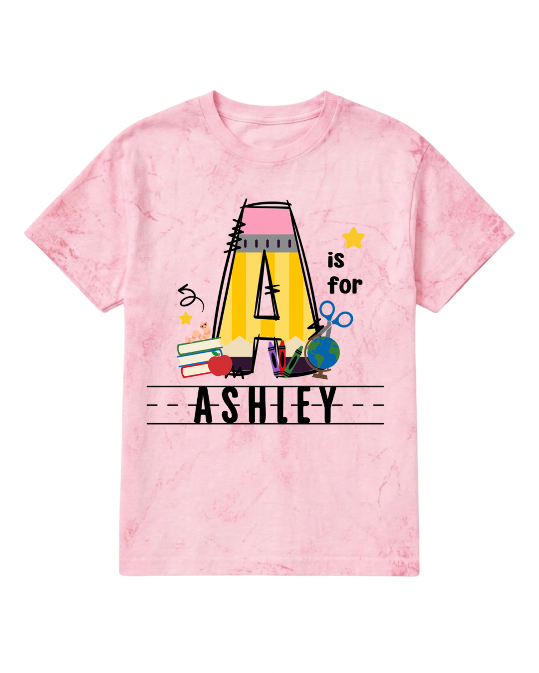 Kindergarden Alphabet Pencil Doodle T-Shirt