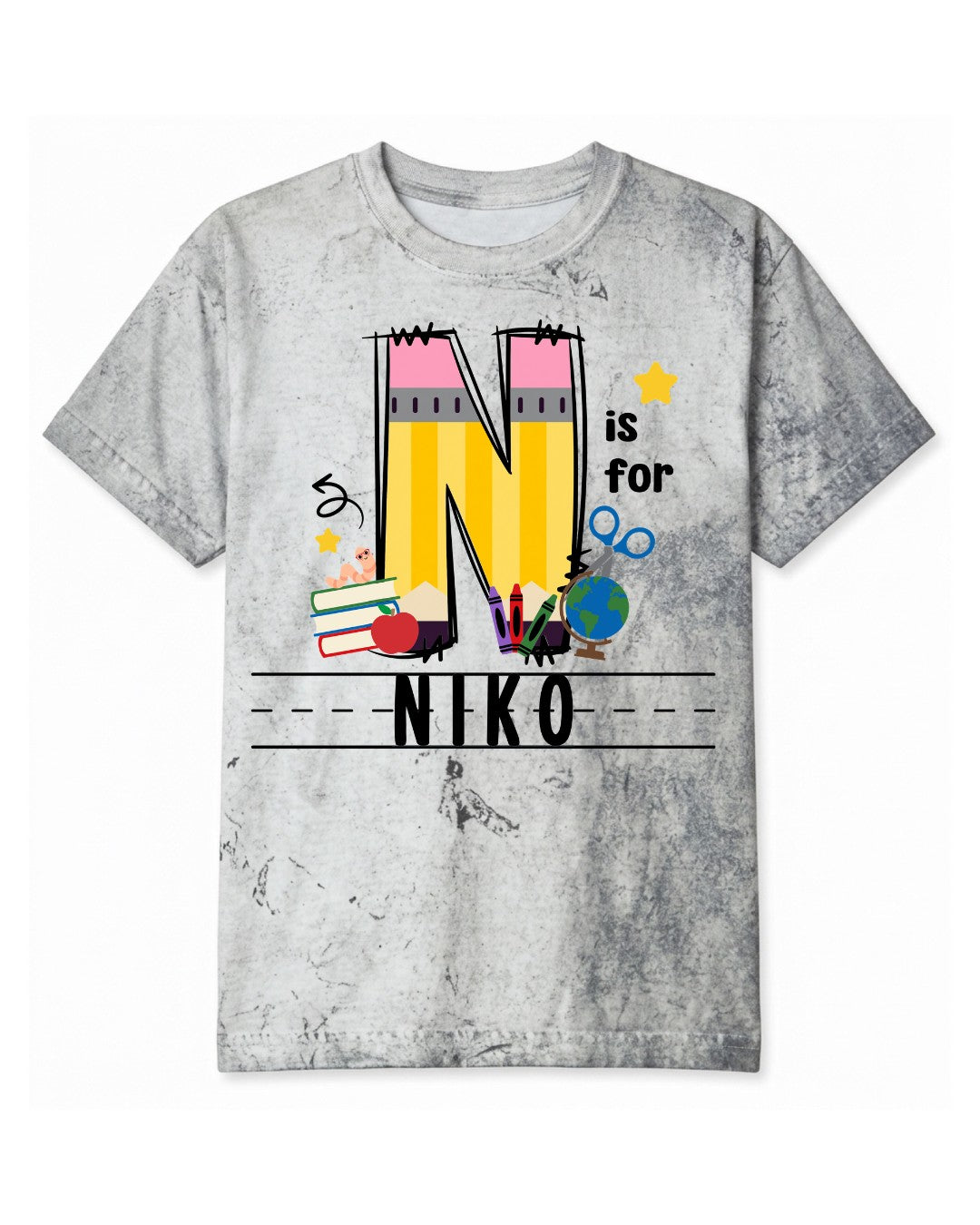 Kindergarden Alphabet Pencil Doodle T-Shirt